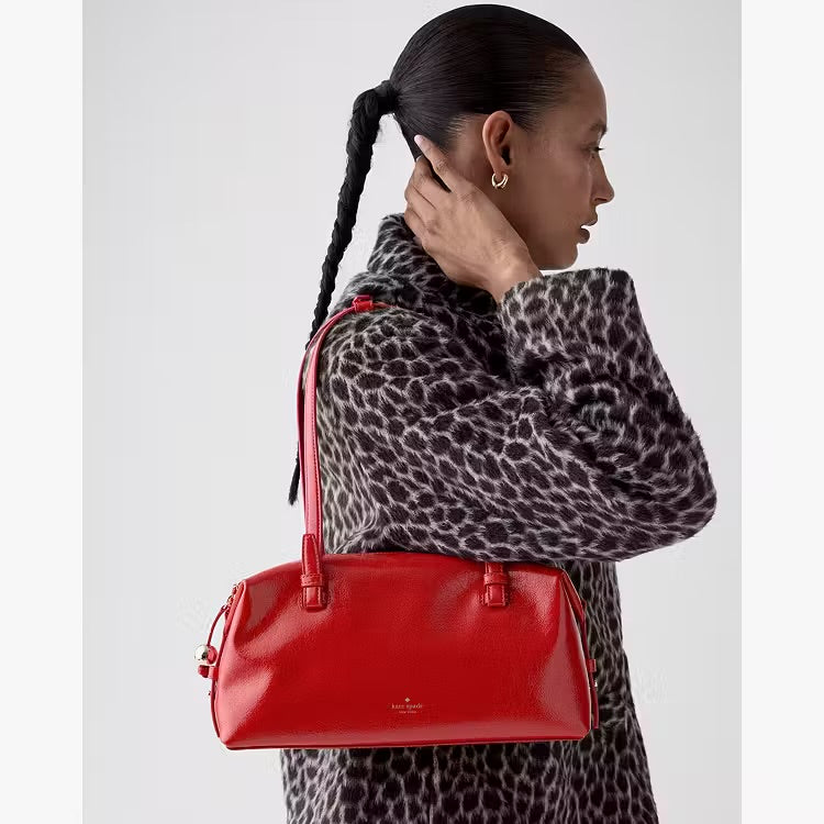 ♠️kate spade Billie Shiny Leather Shoulder Bag, ks Bright Red NWT