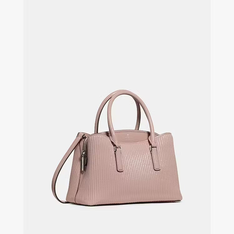 ♠️kate spade Thompson Street Shiny Quilted Small Crossbody Satchel Bag, Rose Smoke NWT