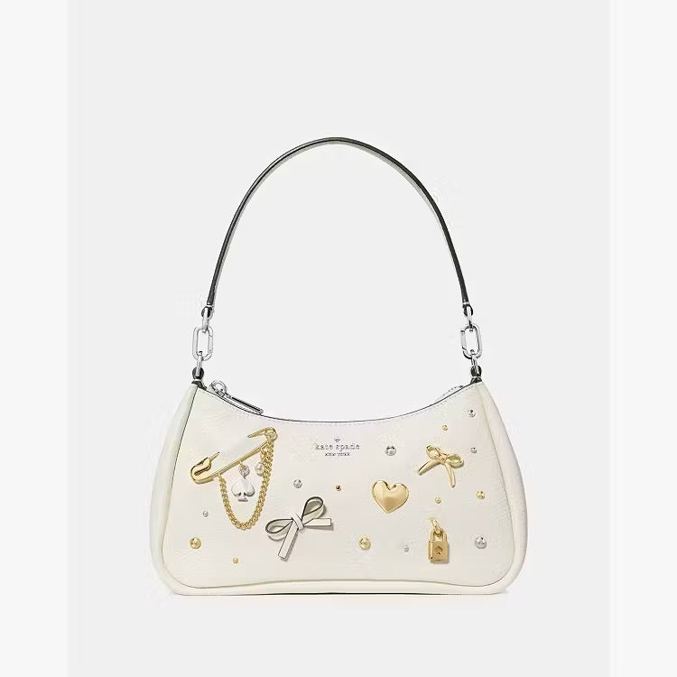 ♠️kate spade Kayla Charmed Crossbody Shoulder Bag, Meringue White Multi, NWT