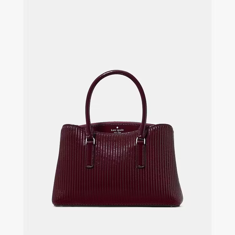 ♠️kate spade Thompson Street Shiny Quilted Small Crossbody Satchel Bag, Grenache NWT