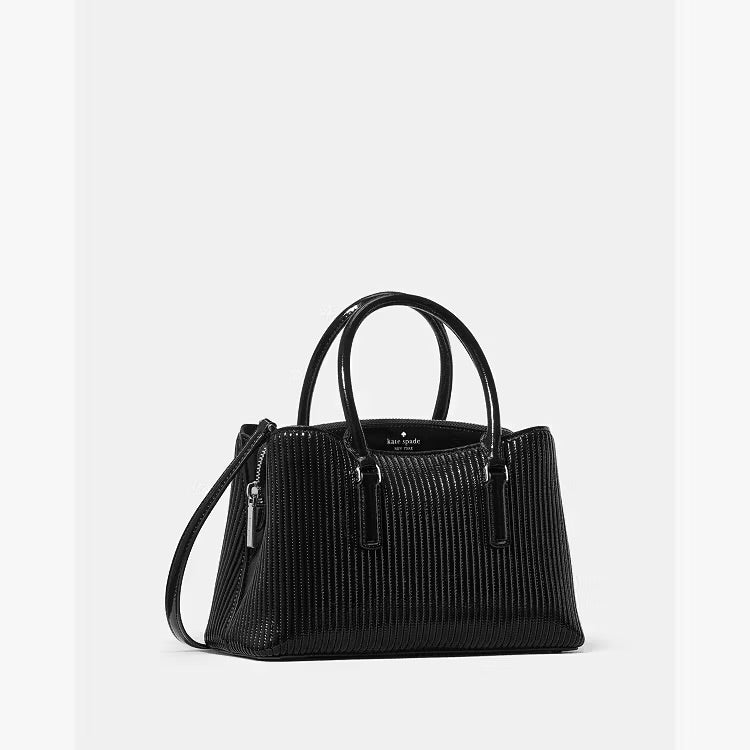 ♠️kate spade Thompson Street Shiny Quilted Small Crossbody Satchel Bag, Black NWT