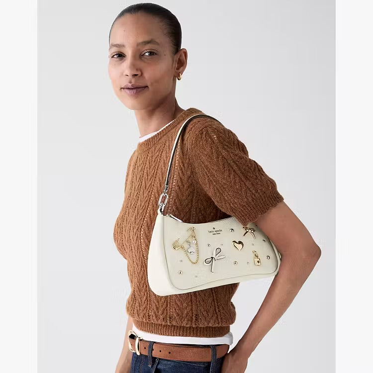 ♠️kate spade Kayla Charmed Crossbody Shoulder Bag, Meringue White Multi, NWT