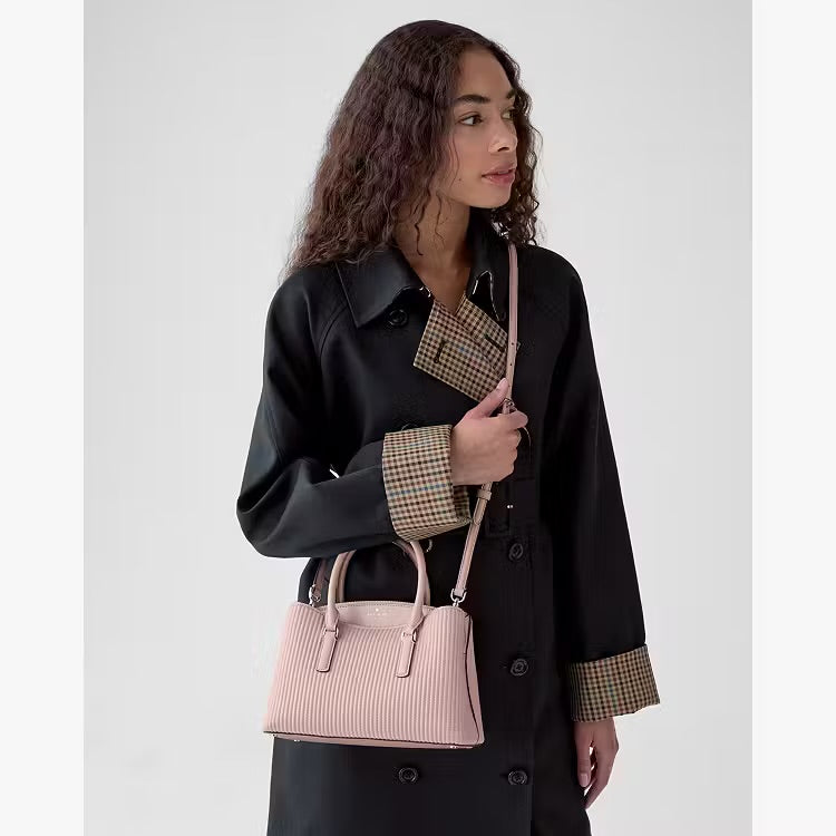 ♠️kate spade Thompson Street Shiny Quilted Small Crossbody Satchel Bag, Rose Smoke NWT