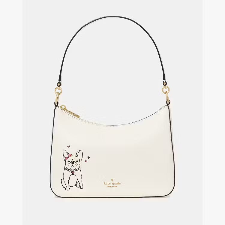♠️kate spade Margot Lottie Frenchie Medium Crossbody Shoulder Bag, Meringue White Multi NWT