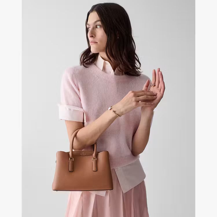 ♠️kate spade Thompson Street Pebbled Leather Small Crossbody Satchel Bag, Warm Gingerbread NWT