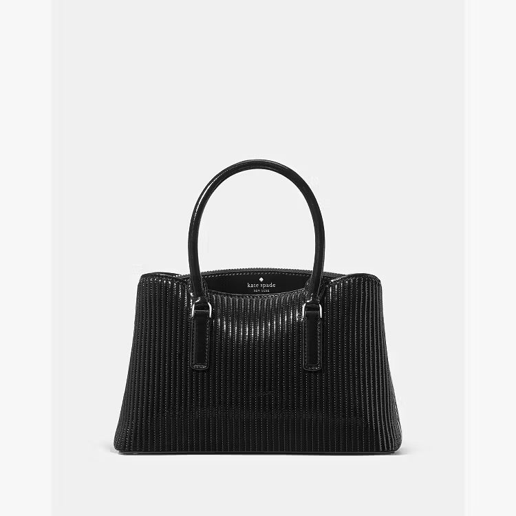 ♠️kate spade Thompson Street Shiny Quilted Small Crossbody Satchel Bag, Black NWT