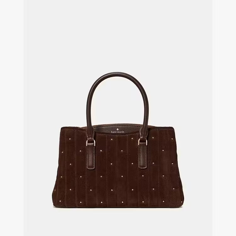 ♠️kate spade Thompson Street Quilted Suede Small Crossbody Satchel Bag, Hot Fudge NWT