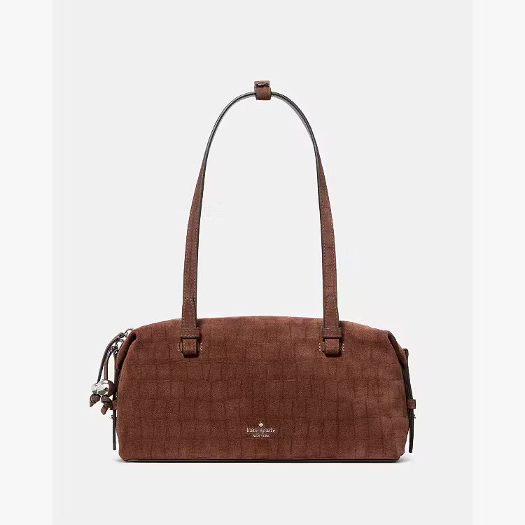 ♠️kate spade Billie Suede Croc Shoulder Bag, Chocolate Truffle Brown NWT