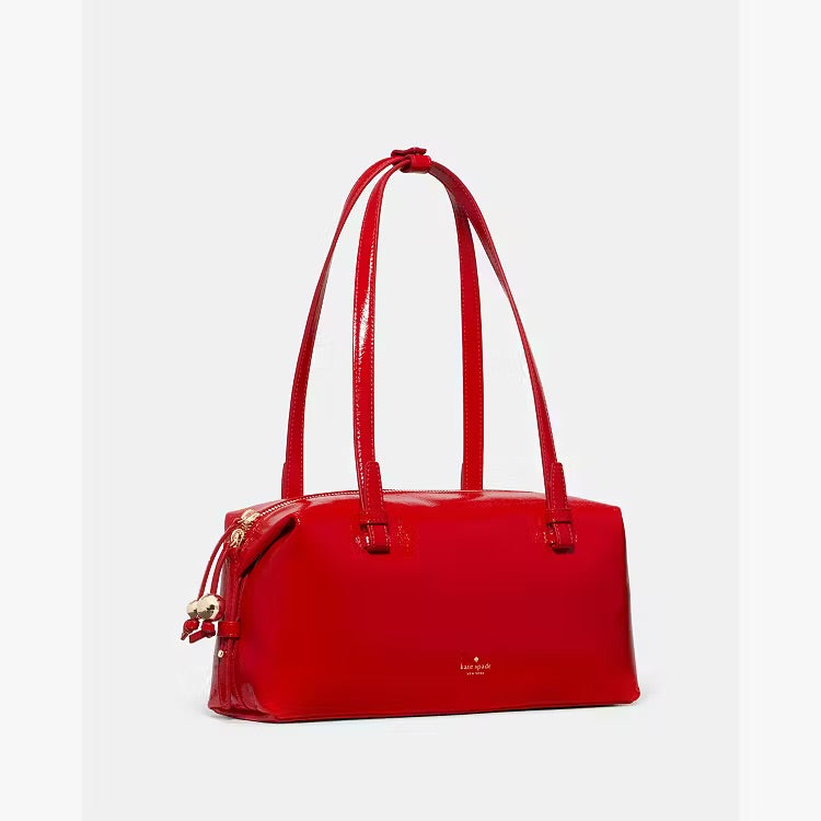 ♠️kate spade Billie Shiny Leather Shoulder Bag, ks Bright Red NWT