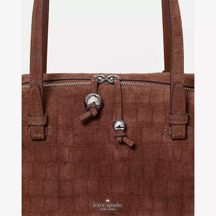 ♠️kate spade Billie Suede Croc Shoulder Bag, Chocolate Truffle Brown NWT