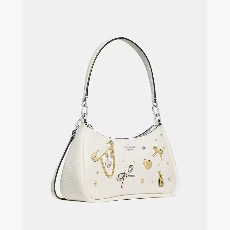 ♠️kate spade Kayla Charmed Crossbody Shoulder Bag, Meringue White Multi, NWT