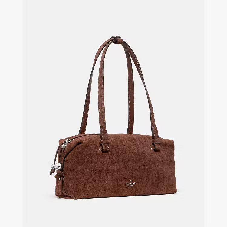 ♠️kate spade Billie Suede Croc Shoulder Bag, Chocolate Truffle Brown NWT