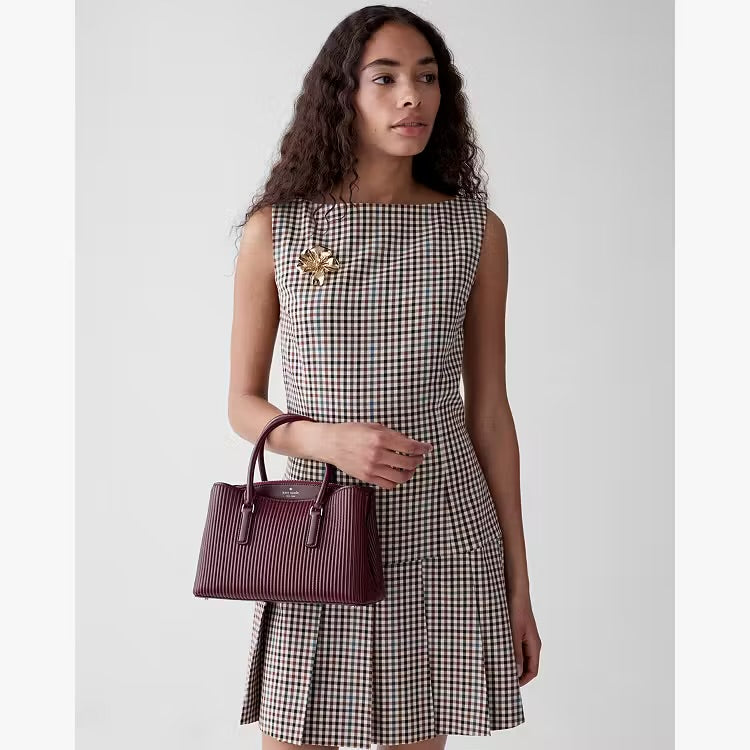♠️kate spade Thompson Street Shiny Quilted Small Crossbody Satchel Bag, Grenache NWT