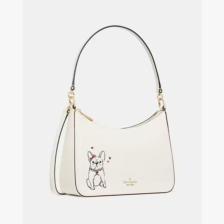 ♠️kate spade Margot Lottie Frenchie Medium Crossbody Shoulder Bag, Meringue White Multi NWT