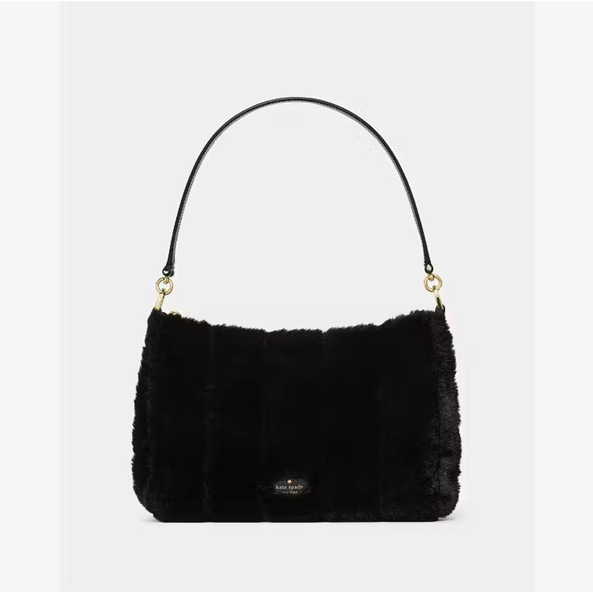 ♠️kate spade Margot Faux Fur Medium Crossbody Shoulder Bag, Black NWT