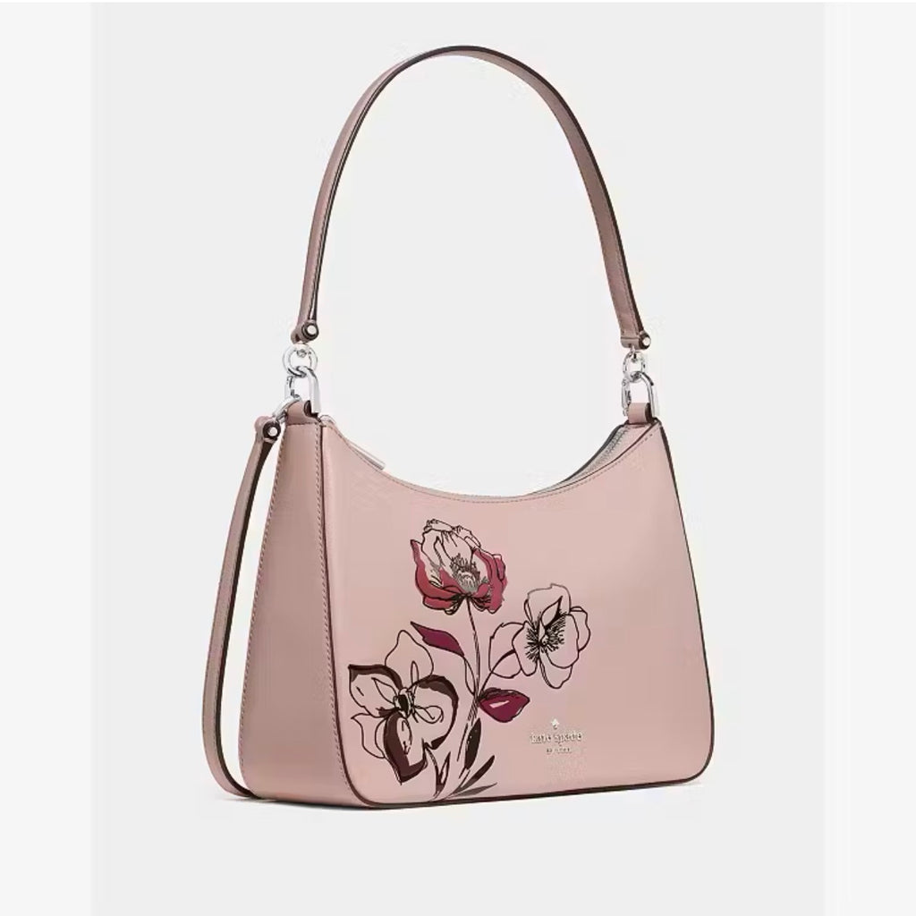 ♠️kate spade Margot Floral Medium Shoulder Crossbody Bag, Rose Smoke Multi NWT
