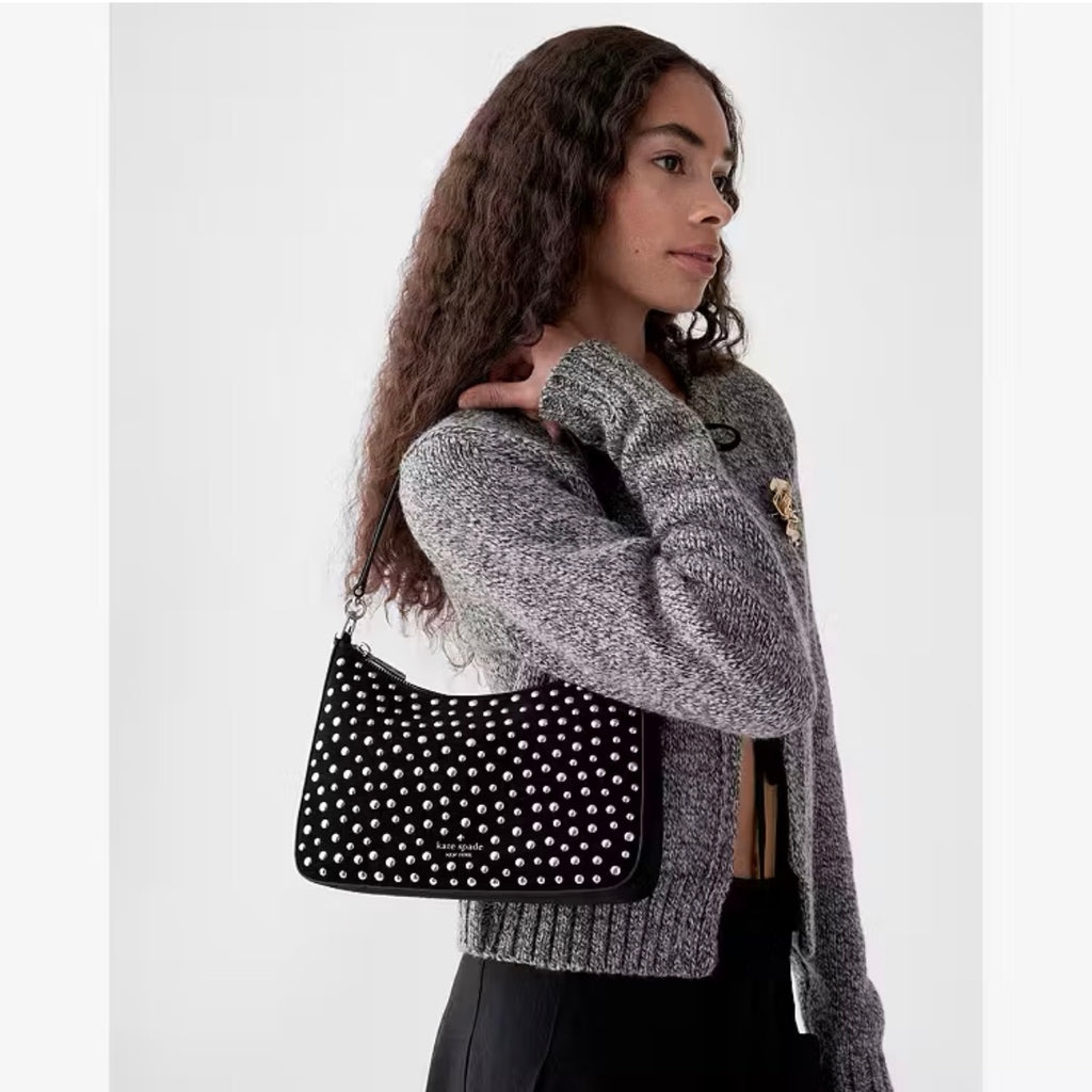 ♠️kate spade Margot Studded Medium Shoulder Crossbody Bag, Black Multi NWT