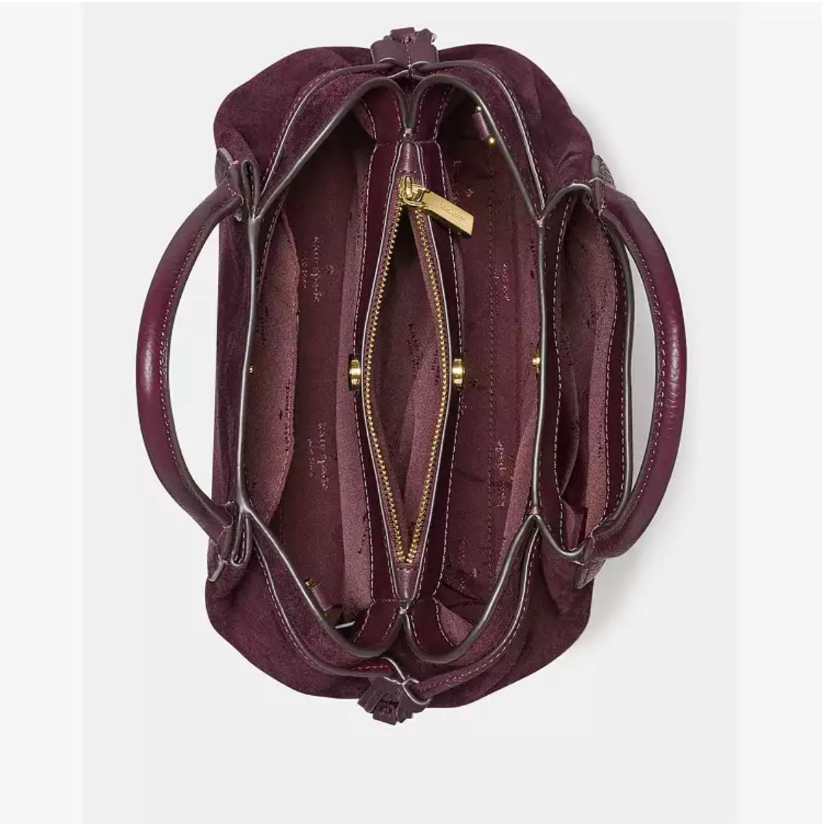 ♠️kate spade Dumpling Suede Small Crossbody Satchel Bag, Deep Cherry NWT