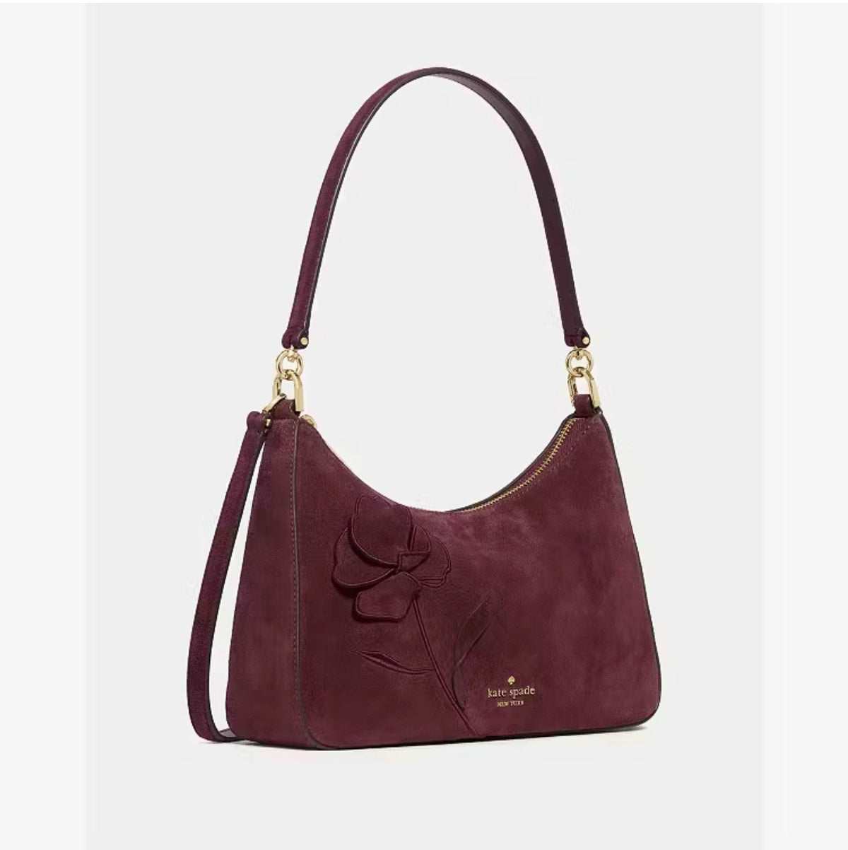 ♠️kate spade Margot Floral Medium Shoulder Crossbody Bag, Grenache NWT