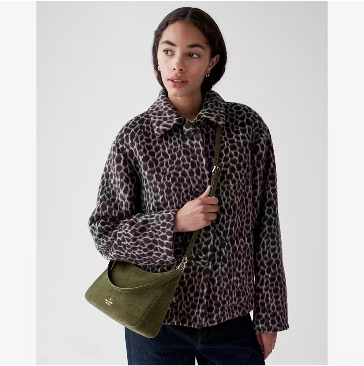 ♠️kate spade Margot Suede Medium Crossbody Shoulder Bag, Enchanted Green NWT