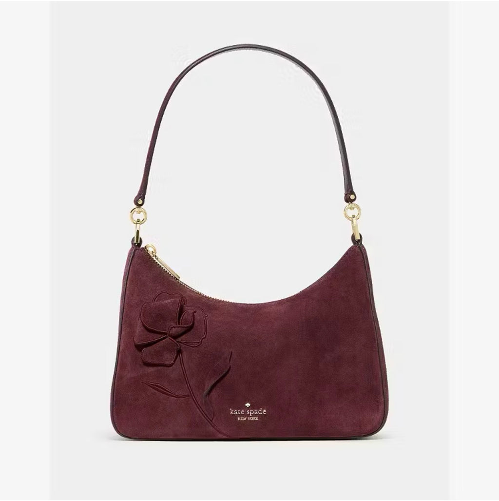 ♠️kate spade Margot Floral Medium Shoulder Crossbody Bag, Grenache NWT