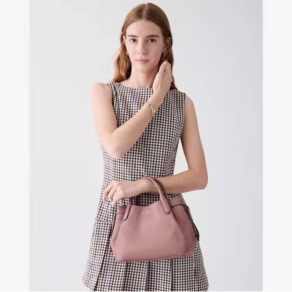 ♠️kate spade Dumpling Pebbled Leather Small Crossbody Satchel Bag, Dusk Rose NWT