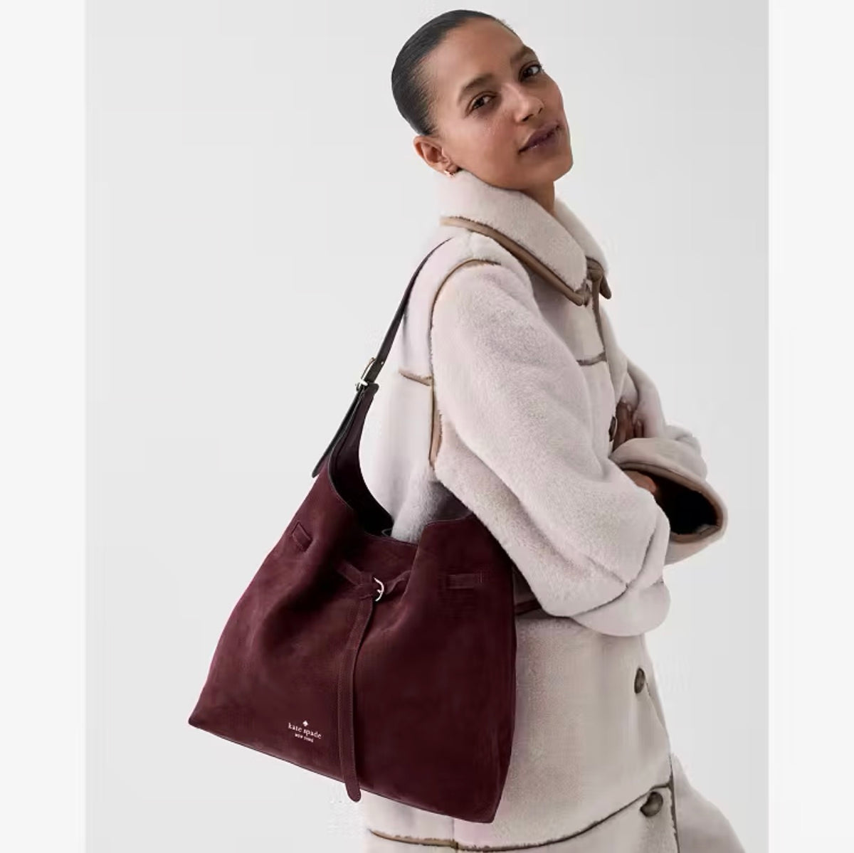 ♠️kate spade 454 Belted Large Shoulder Bag, Grenache NWT