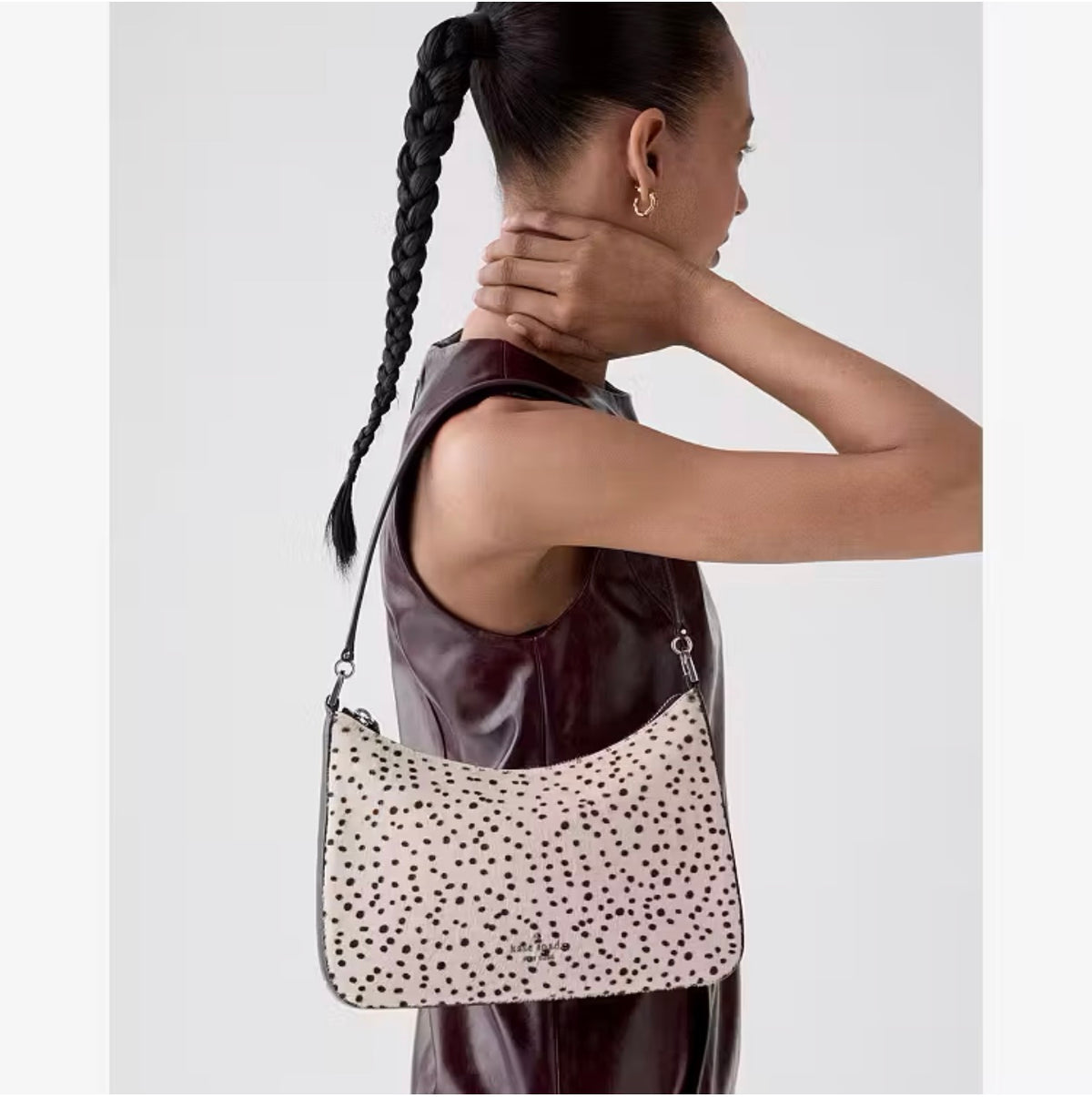 ♠️kate spade Margot Haircalf Medium Crossbody Shoulder Bag, Natural Multi NWT