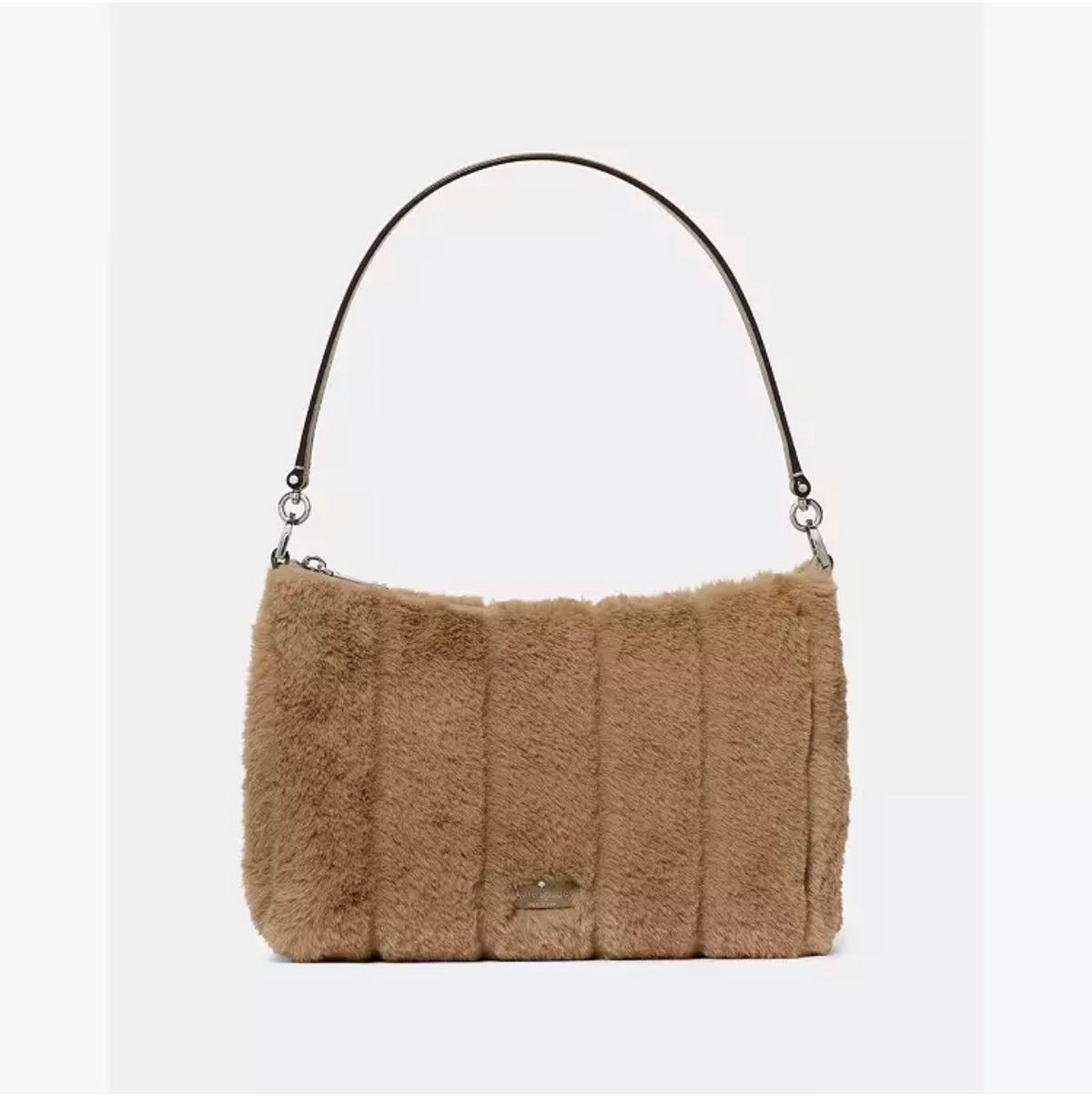 ♠️kate spade Margot Faux Fur Medium Crossbody Shoulder Bag, Natural NWT