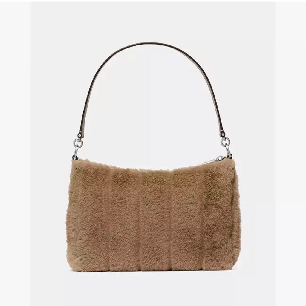 ♠️kate spade Margot Faux Fur Medium Crossbody Shoulder Bag, Natural NWT