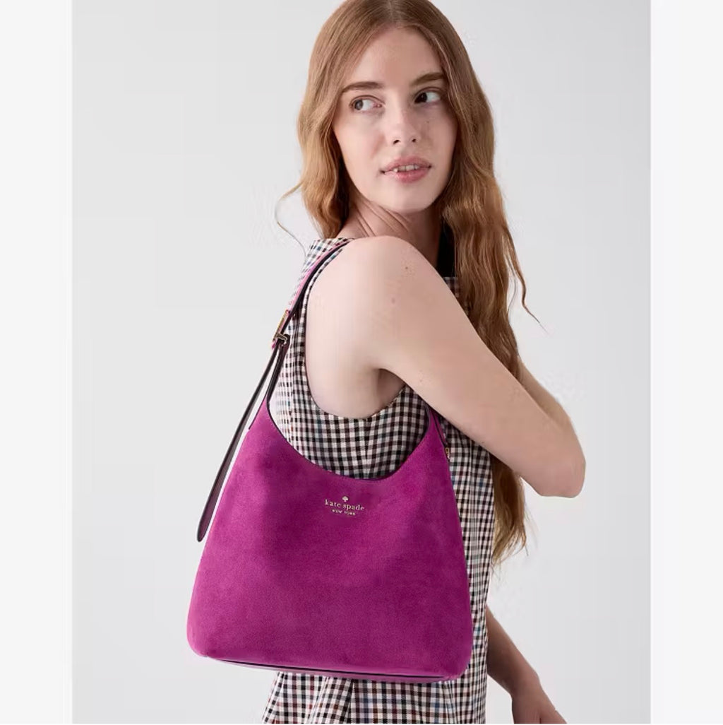 ♠️kate spade 454 Suede Small Shoulder Bag, Beet, NWT