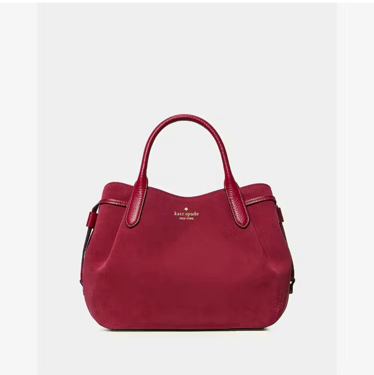 ♠️kate spade Dumpling Suede Small Crossbody Satchel Bag, Red Jam NWT