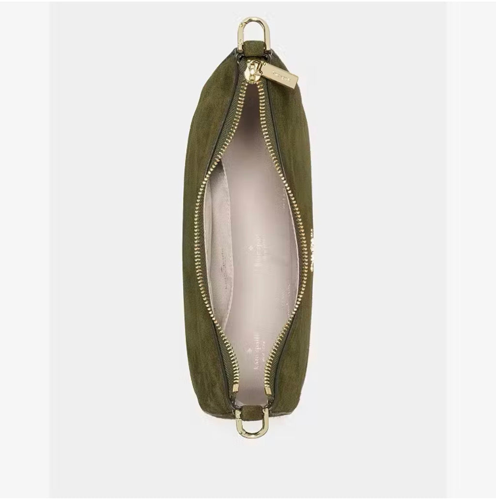 ♠️kate spade Margot Suede Medium Crossbody Shoulder Bag, Enchanted Green NWT