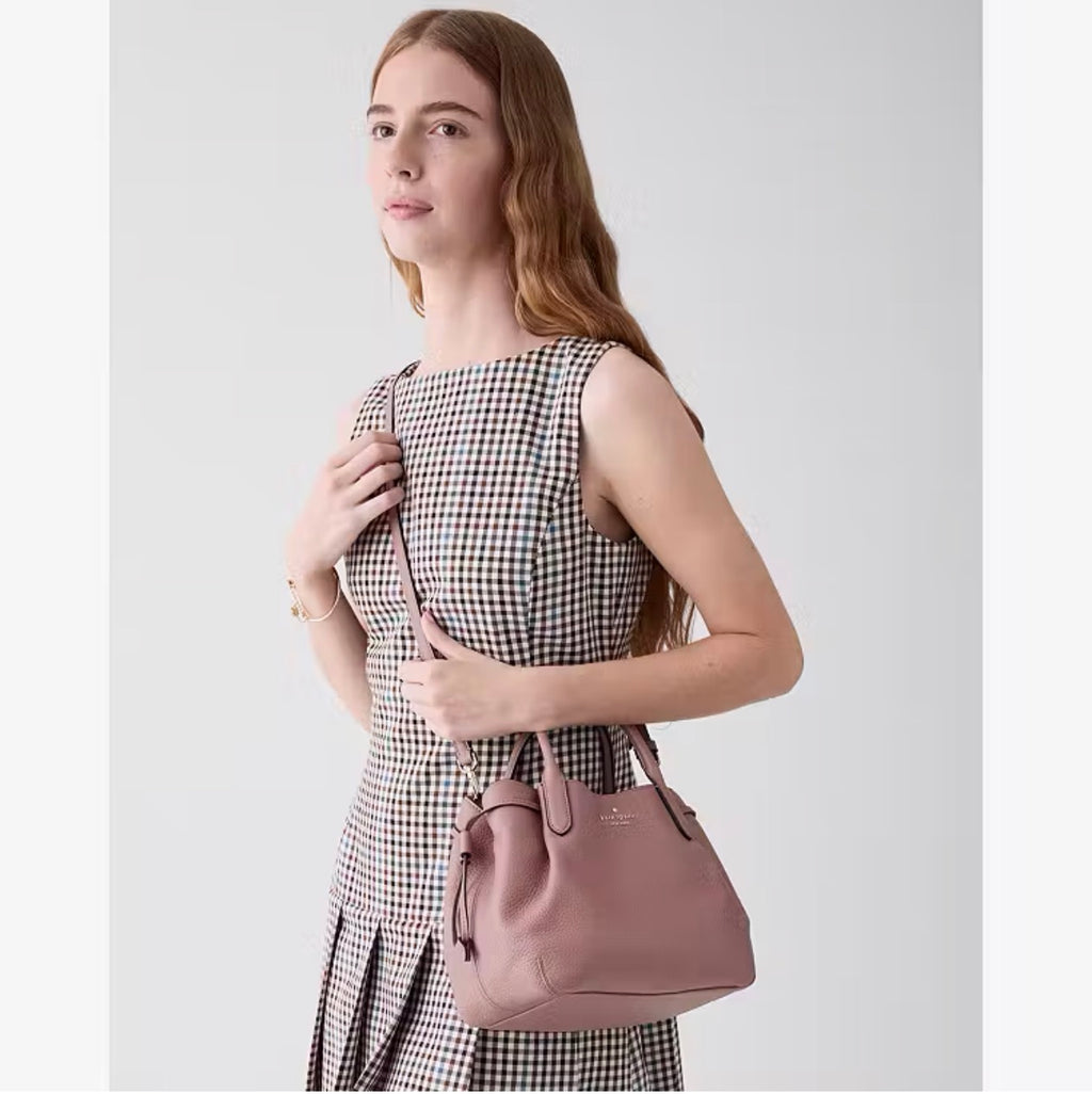 ♠️kate spade Dumpling Pebbled Leather Small Crossbody Satchel Bag, Dusk Rose NWT