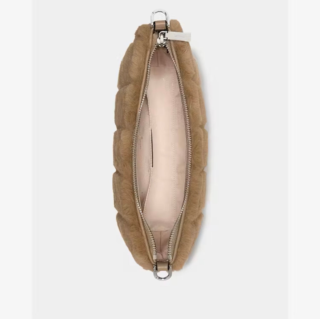 ♠️kate spade Margot Faux Fur Medium Crossbody Shoulder Bag, Natural NWT