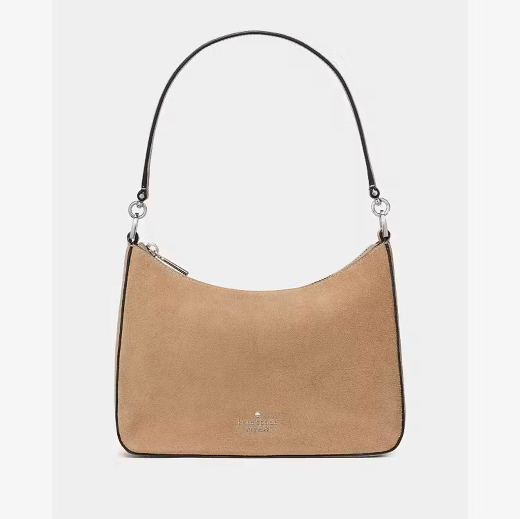 ♠️kate spade Margot Suede Medium Crossbody Shoulder Bag, Timeless Taupe NWT