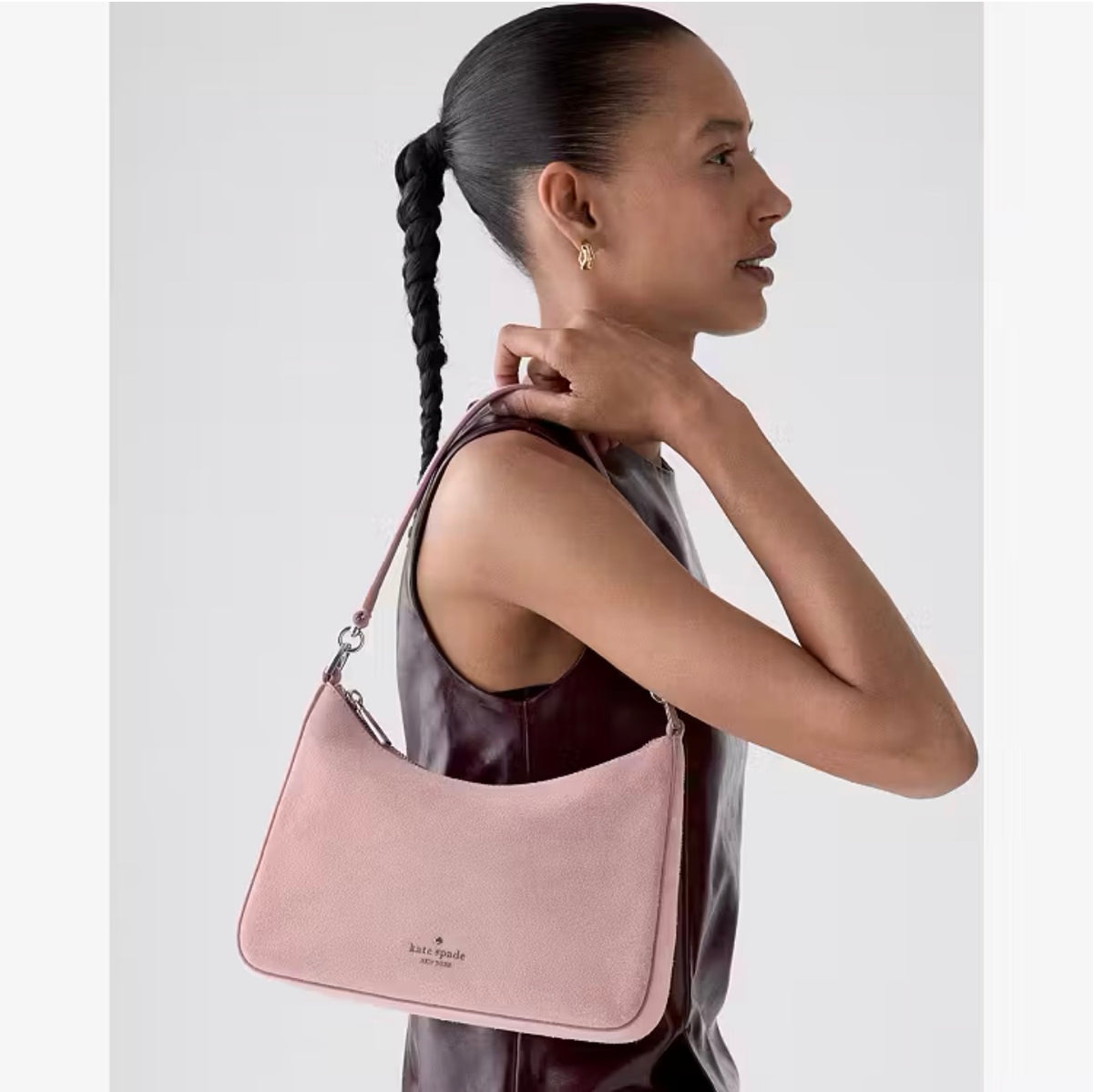 ♠️kate spade Margot Suede Medium Crossbody Shoulder Bag, Enchanted Dusk Rose NWT