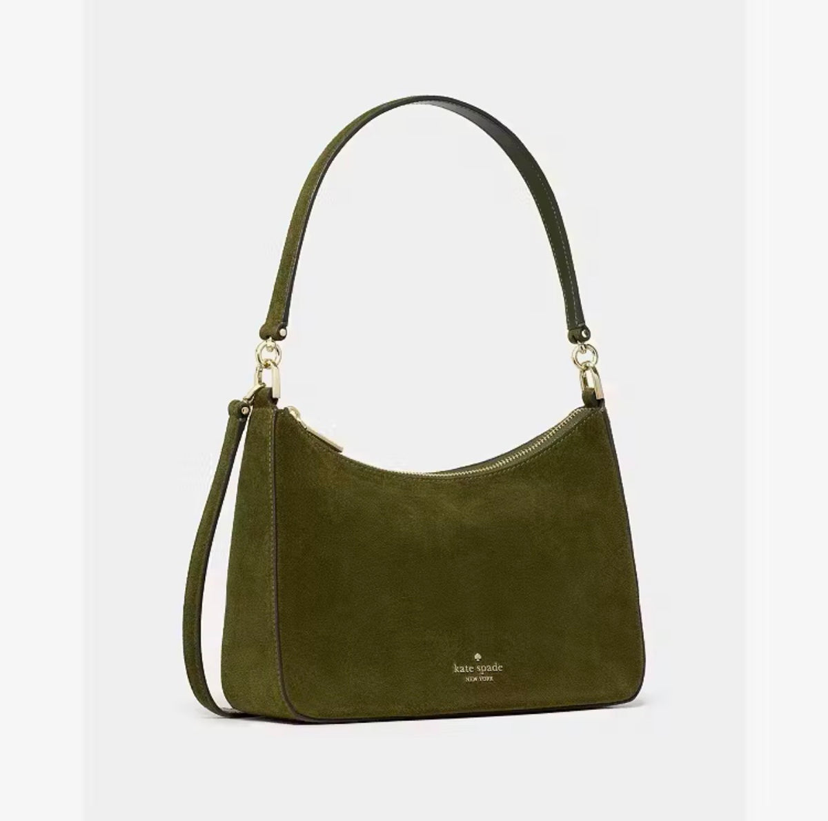 ♠️kate spade Margot Suede Medium Crossbody Shoulder Bag, Enchanted Green NWT