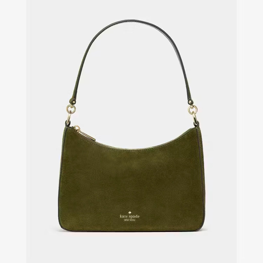 ♠️kate spade Margot Suede Medium Crossbody Shoulder Bag, Enchanted Green NWT