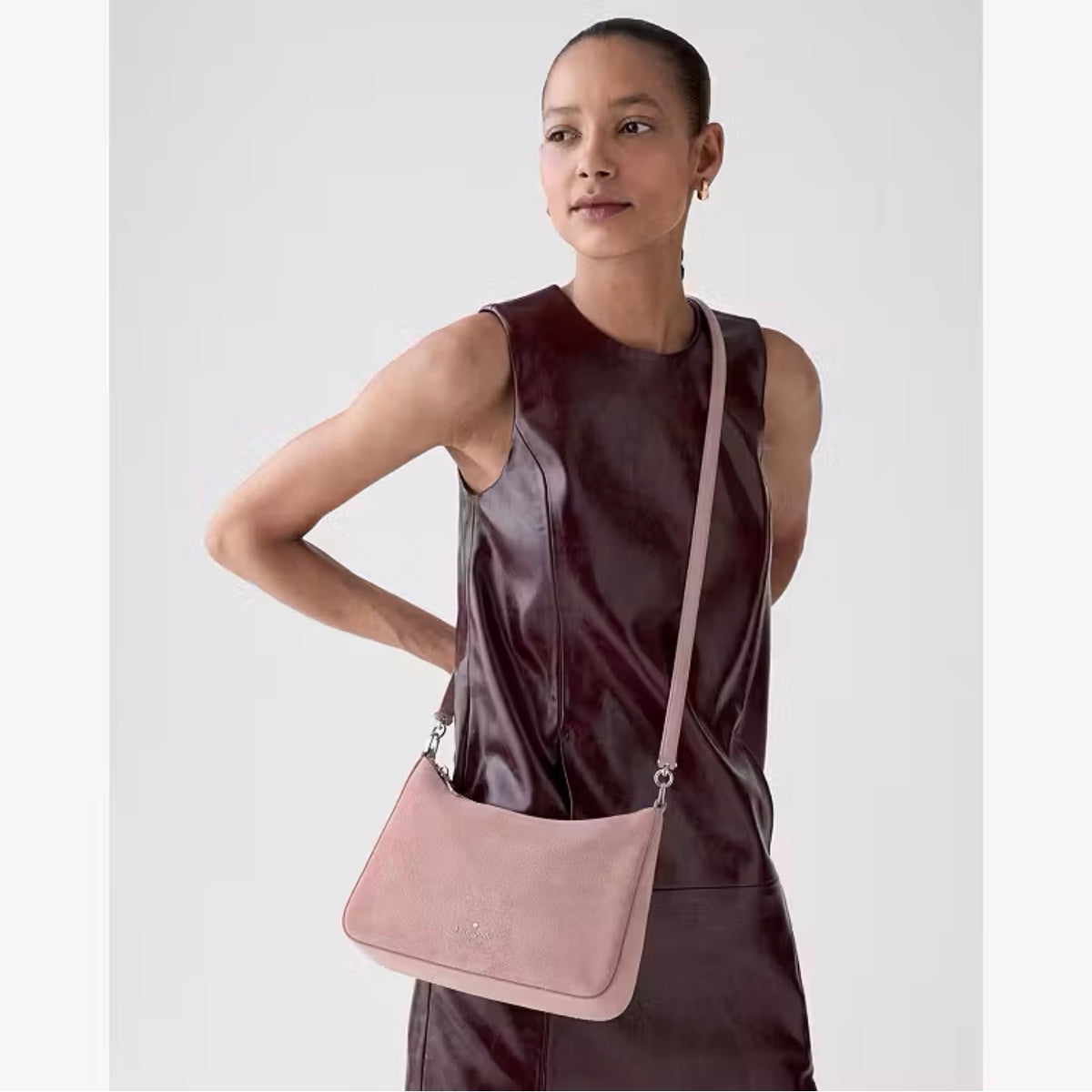 ♠️kate spade Margot Suede Medium Crossbody Shoulder Bag, Enchanted Dusk Rose NWT
