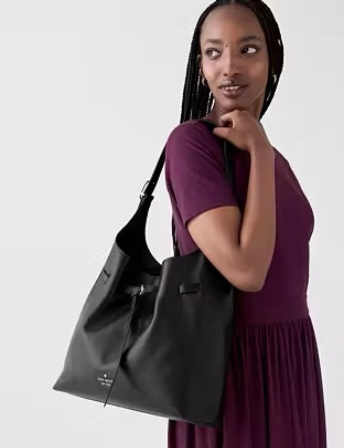 ♠️kate spade 454 Belted Large Shoulder Bag, Black NWT
