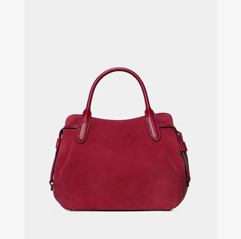 ♠️kate spade Dumpling Suede Small Crossbody Satchel Bag, Red Jam NWT
