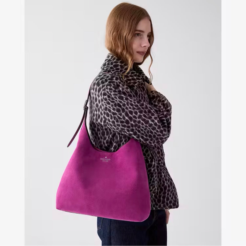 ♠️kate spade 454 Suede Large Shoulder Bag, Beet, NWT