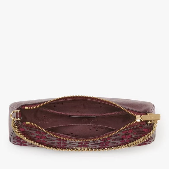♠️kate spade Flower Embroidered Convertible Crossbody Bag, Dark Merlot NEW NWT