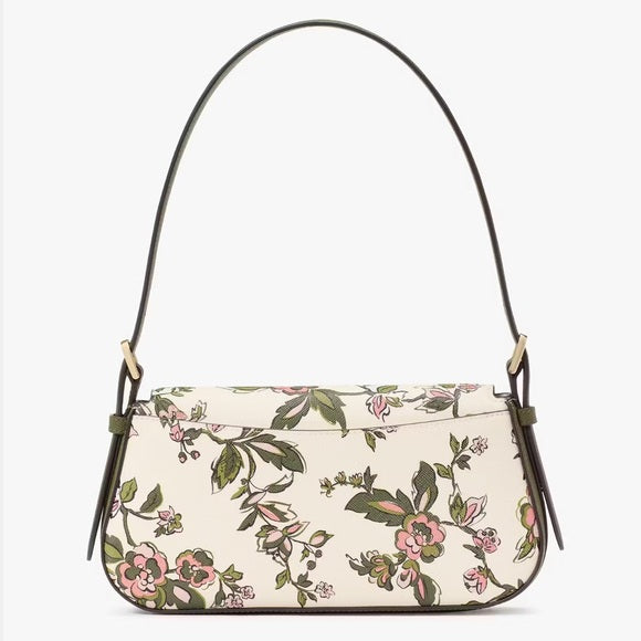 ♠️kate spade Madison Forest Blooms Floral Small Flap Shoulder Bag, Meringue NWT
