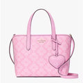 ♠️kate spade Flower Small Tote with Heart Dangle Tag Charm, Parisian Rose Pink