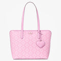 ♠️kate spade Flower Large Tote With Heart Dangle Charm, Parisian Rose Pink NWT