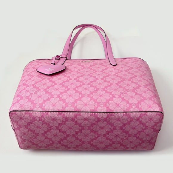 ♠️kate spade Flower Large Tote With Heart Dangle Charm, Parisian Rose Pink NWT