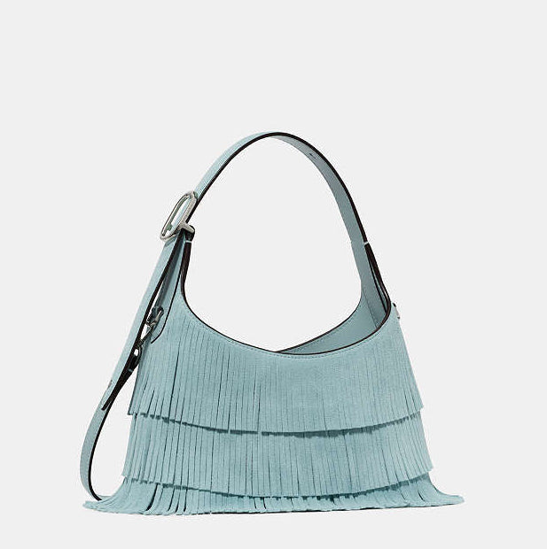 ♠️kate spade 454 Suede Fringe Mini Crossbody Bag, Aventurine NWT