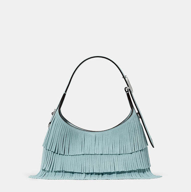 ♠️kate spade 454 Suede Fringe Mini Crossbody Bag, Aventurine NWT